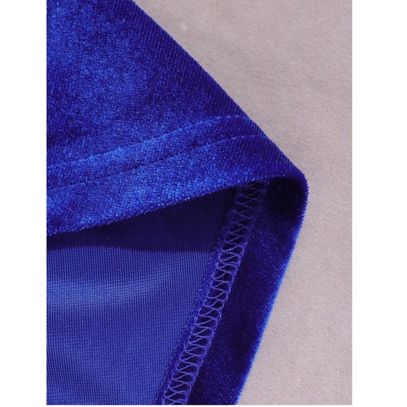 Corset Top Velvet Bodycon Mini Dress Blue Sweetheart Decollete Ruched - Picture 16 of 16